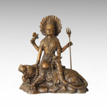 Buddha Statue Tiger Bodhisattva Bronze Sculpture Tpfx-B73